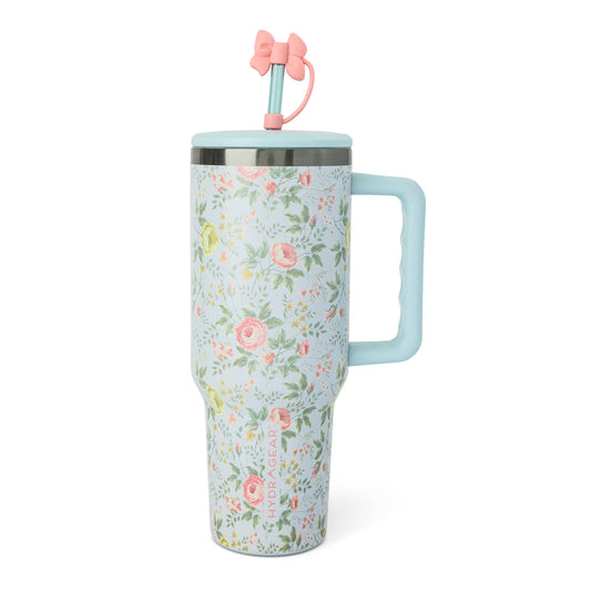 40oz Tumbler- Blue Botanical