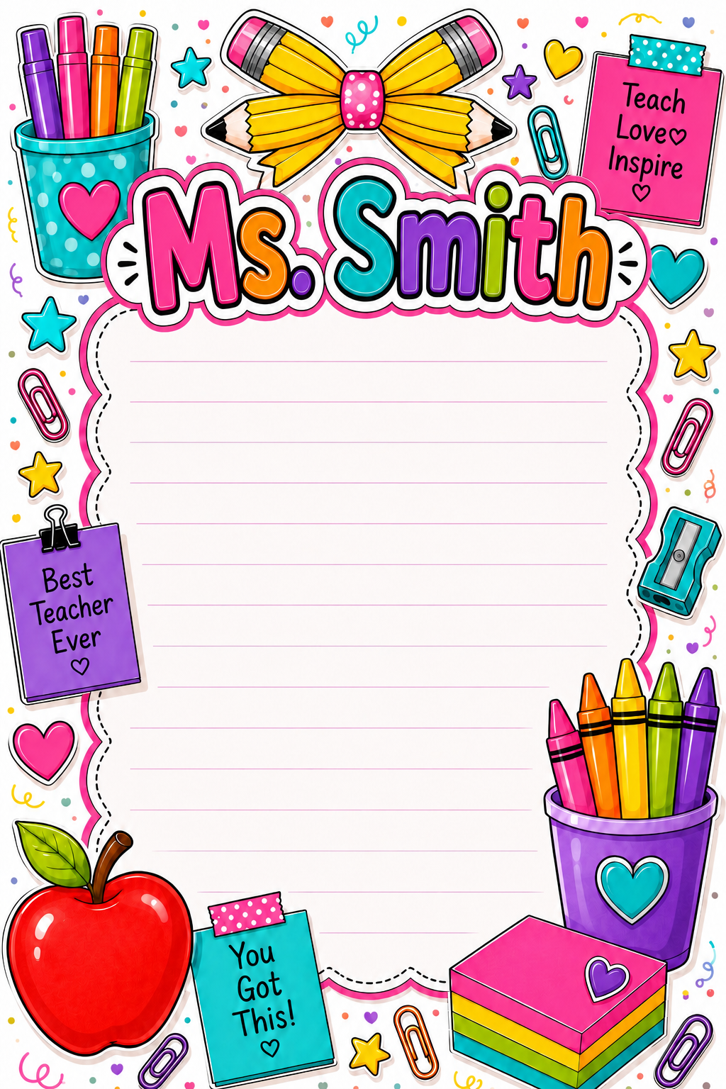 Custom Note Pad-Teacher Light