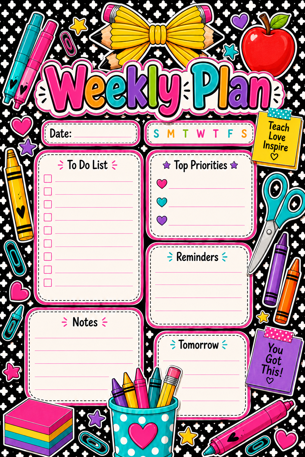 Note Pad-Teacher Composition Weekly Planner