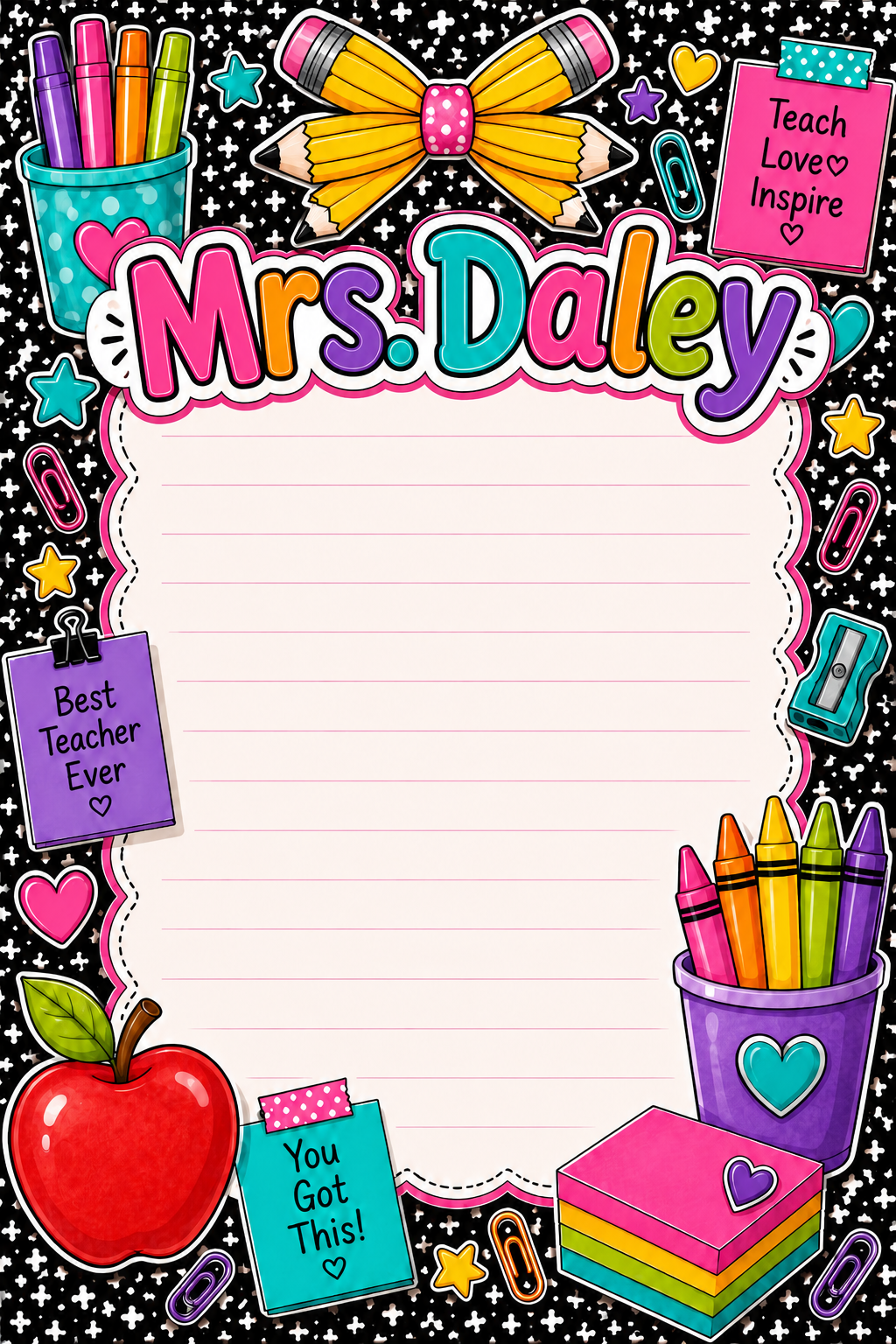Custom Note Pad-Teacher Dark