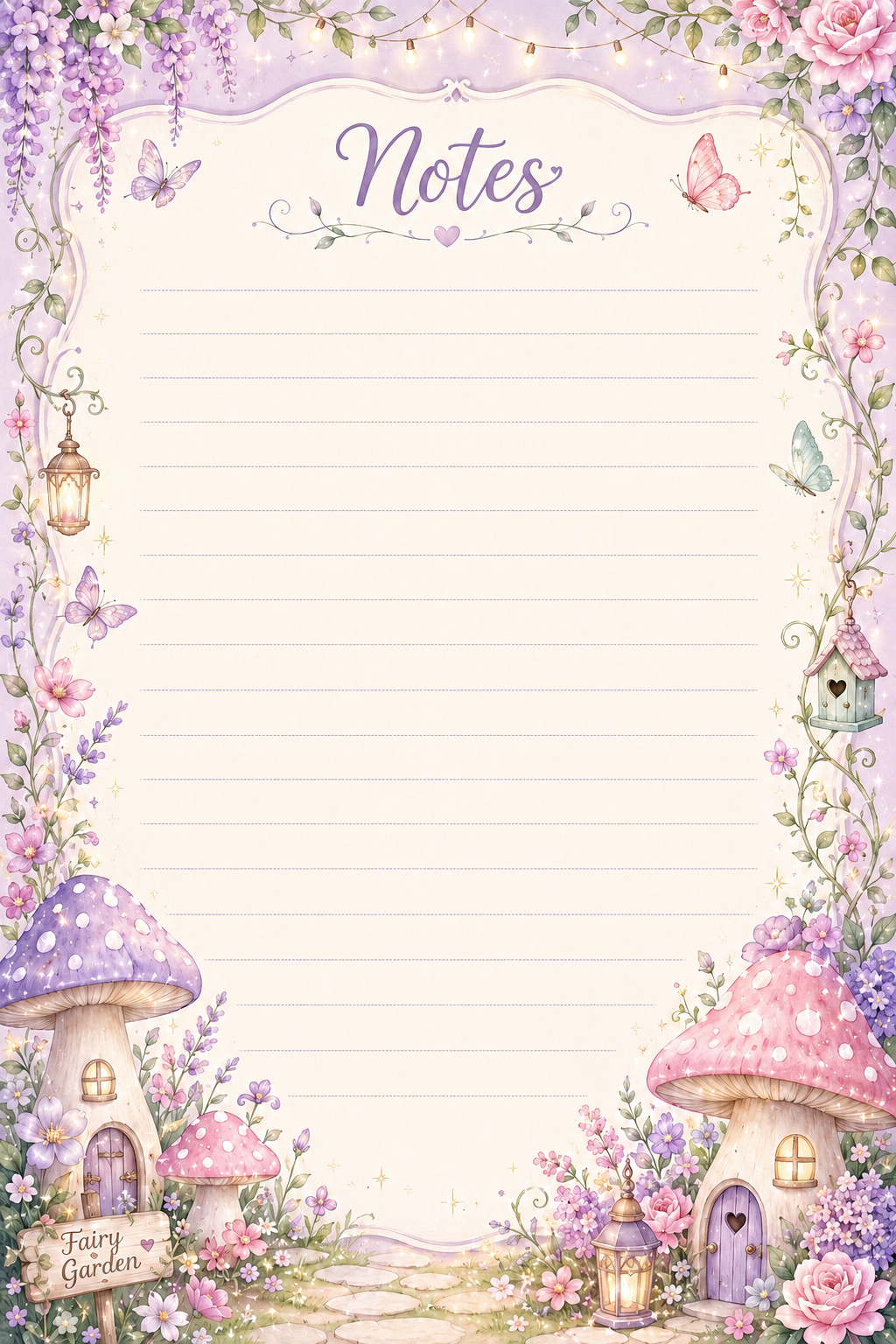 Note Pad-Butterfly Mushroom