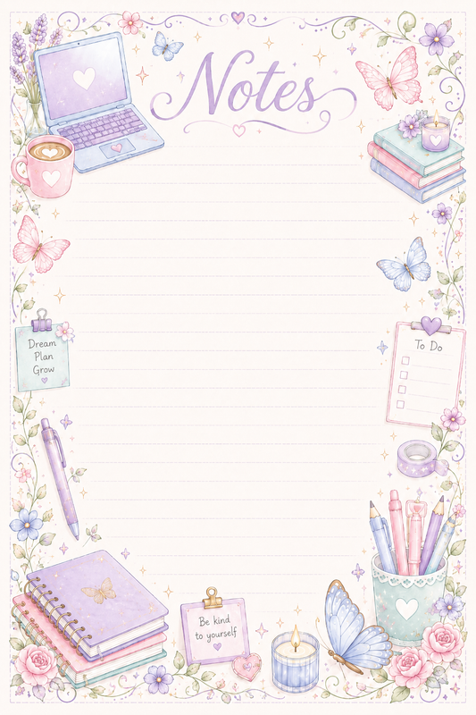 Note Pad- Pastel Office