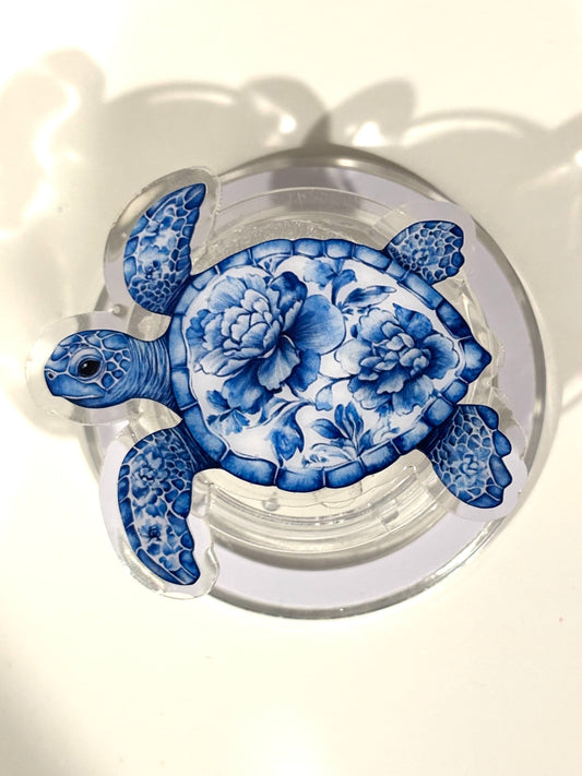 Kindle/Phone Holder -Floral Sea Turtle