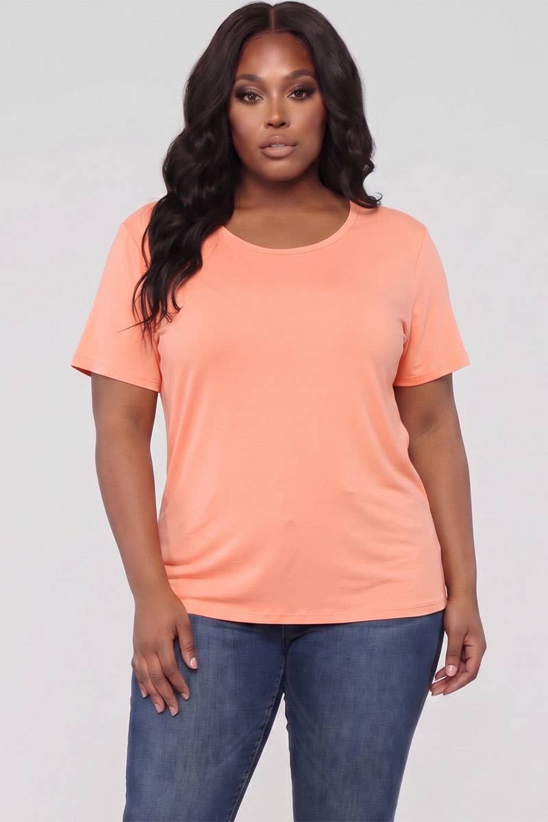 Plus Size Basic Short Sleeve T-shirt