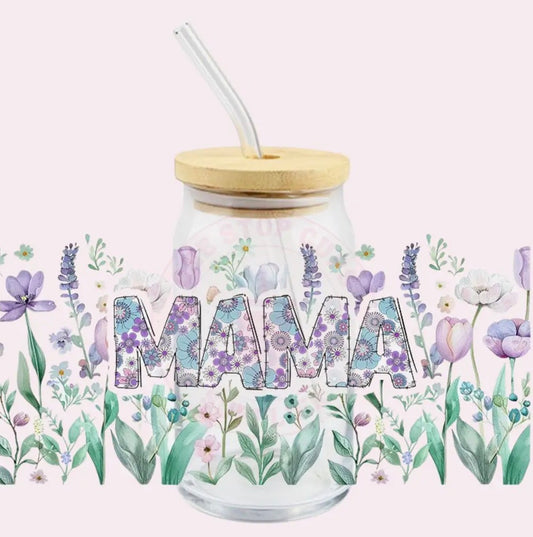 Mama lavender Glass Cup