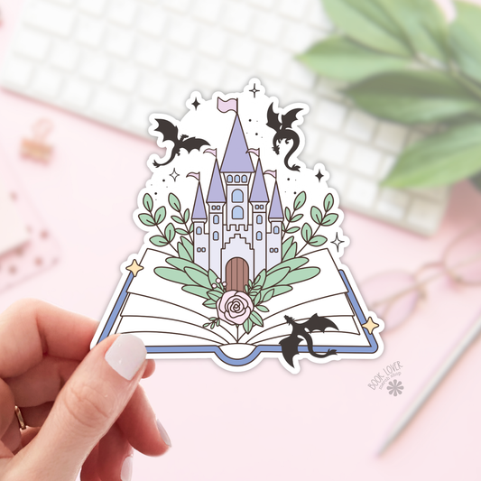 Open Book Dragons Fantasy Stickers / Bookish Stickers / Book