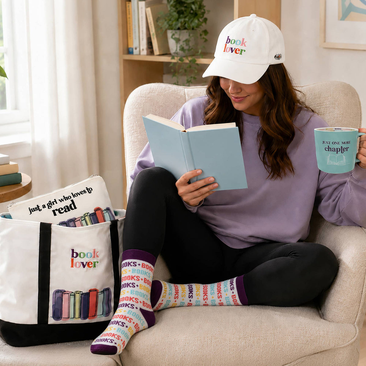 Book Lover - White Adjustable Hat