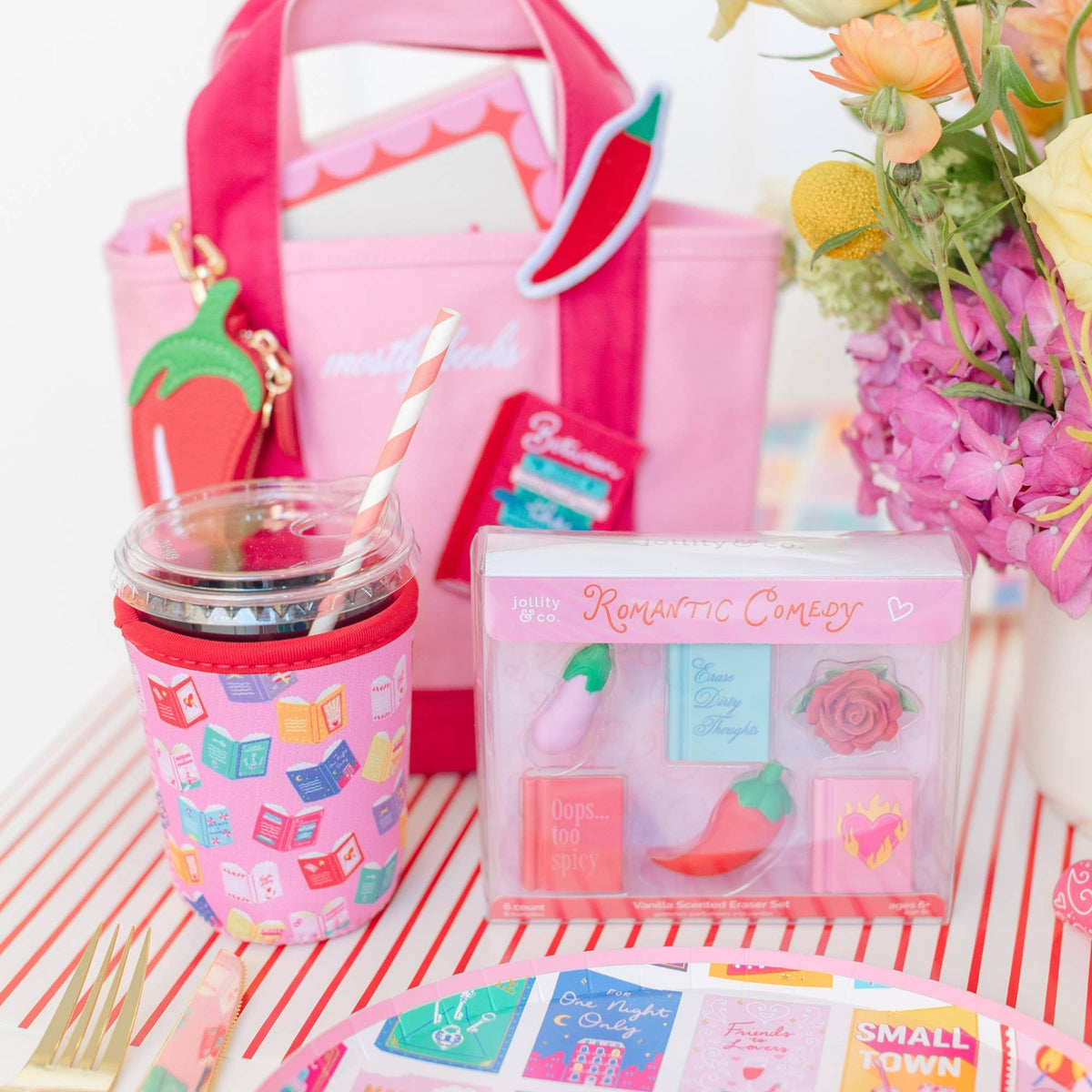 Rom Com Book Themed Beverage Sleeve - 3 Style & SizeOptions