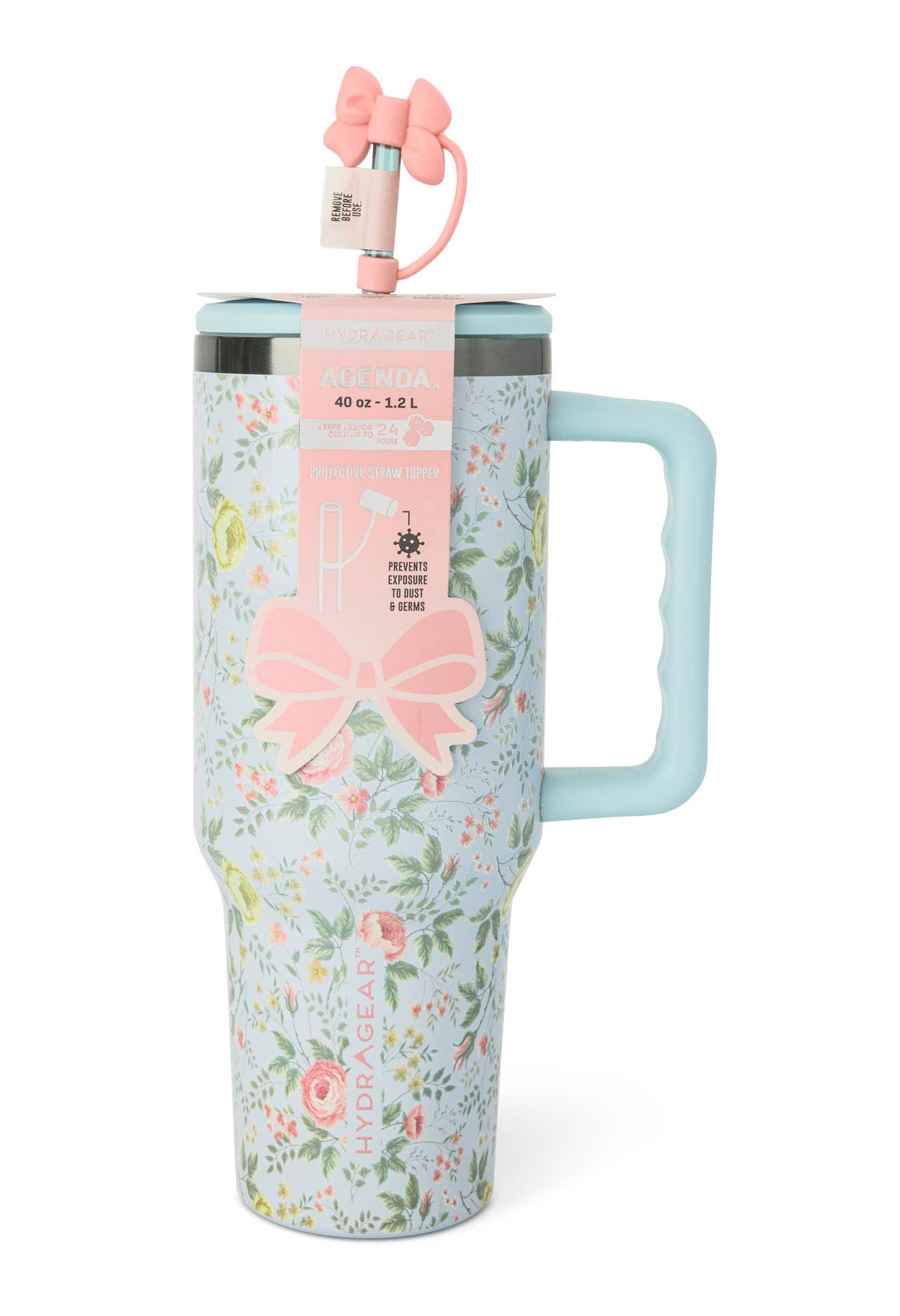 40oz Tumbler- Blue Botanical