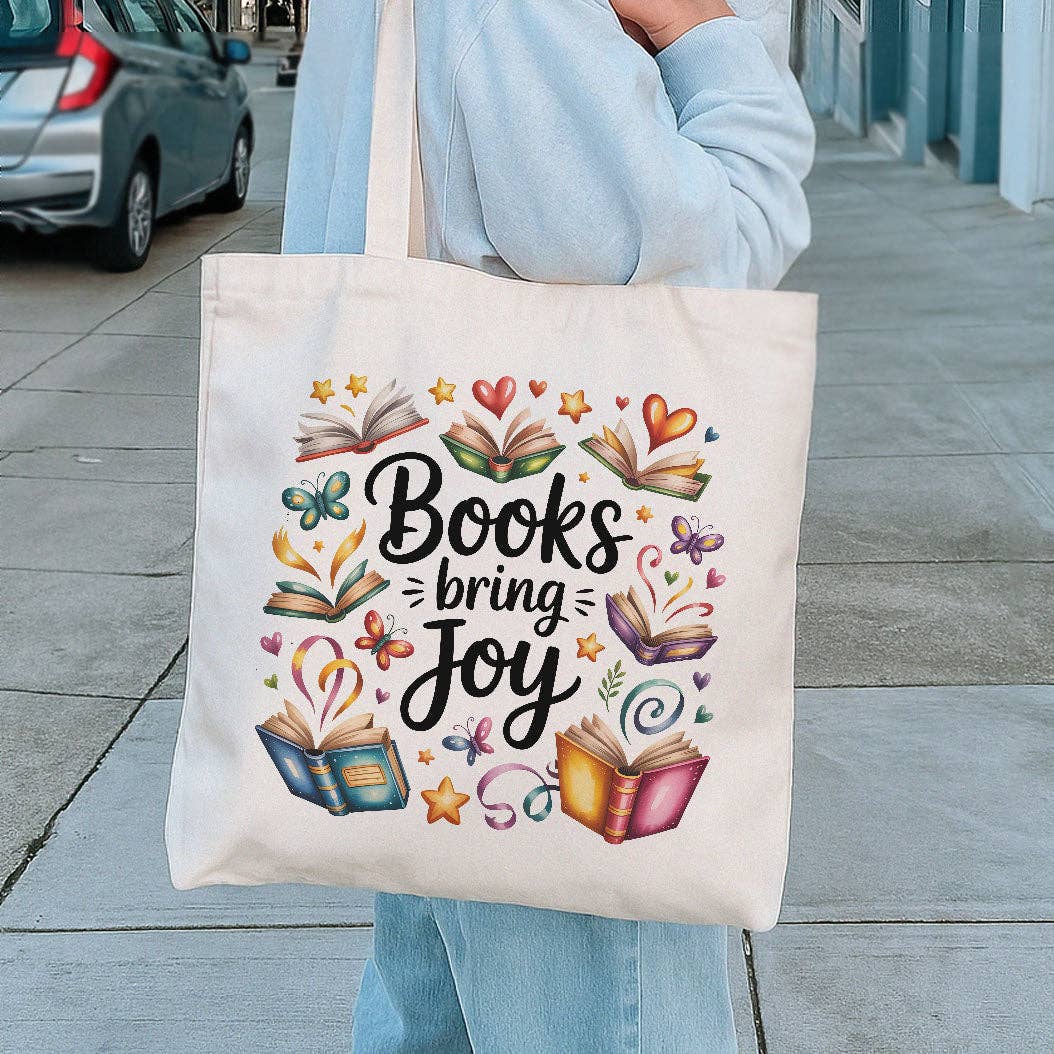 Books Bring Joy Canvas Tote Bag