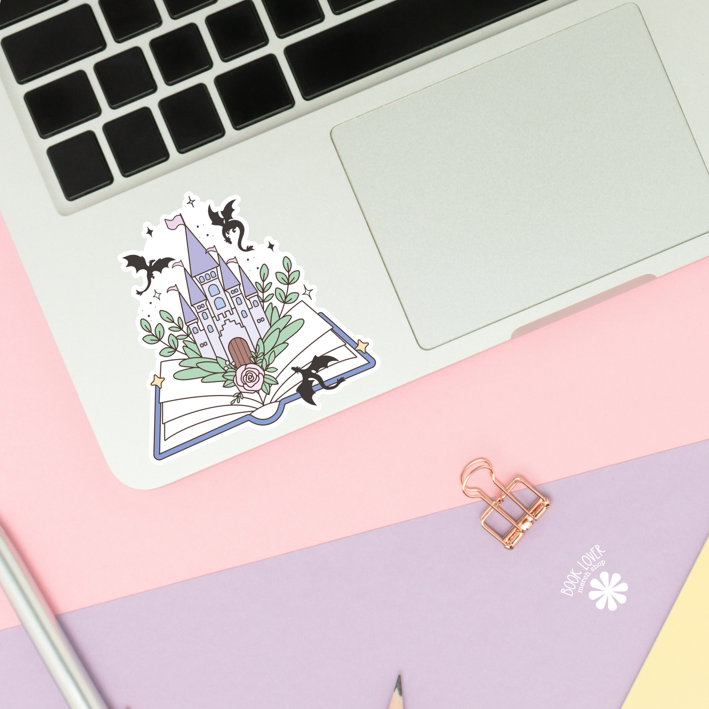 Open Book Dragons Fantasy Stickers / Bookish Stickers / Book