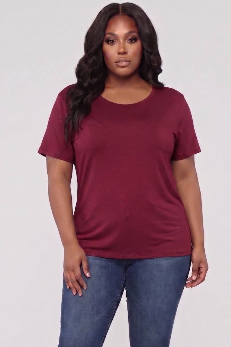 Plus Size Basic Short Sleeve T-shirt