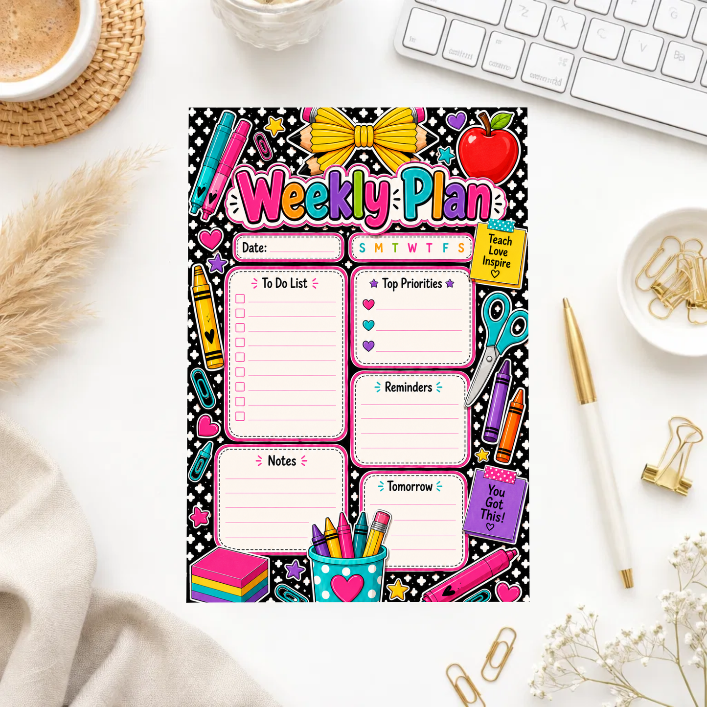 Note Pad-Teacher Composition Weekly Planner