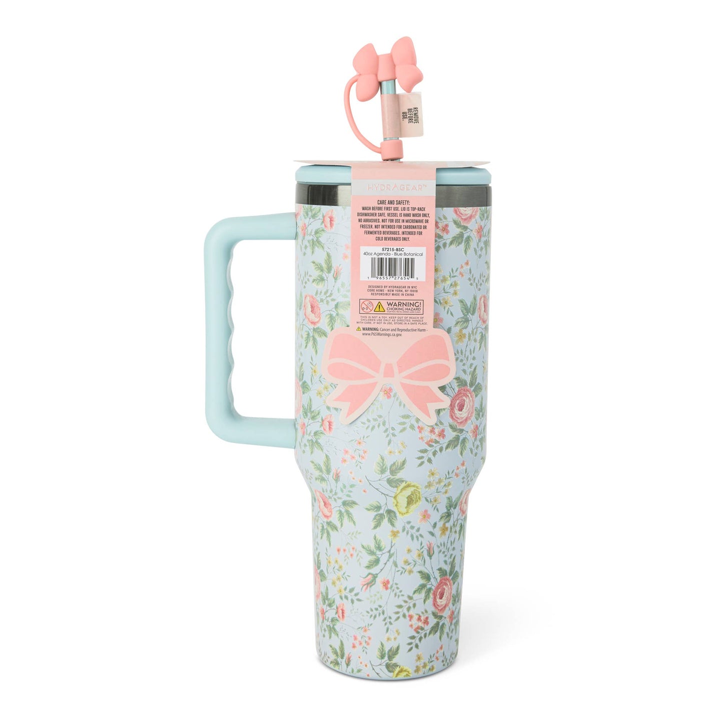 40oz Tumbler- Blue Botanical