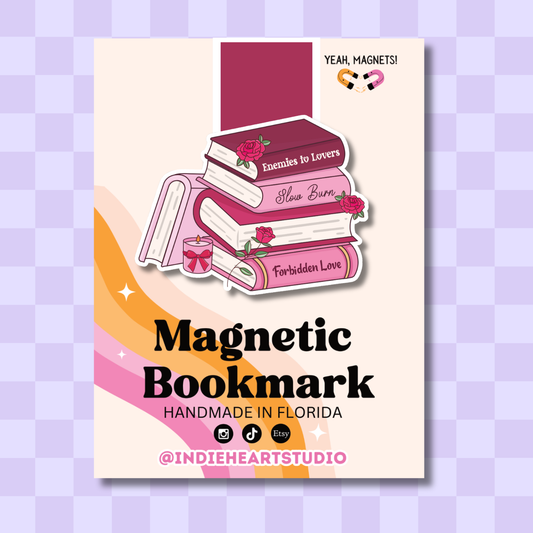 Romance Book Stack Magnetic Bookmark | Bookish Romance
