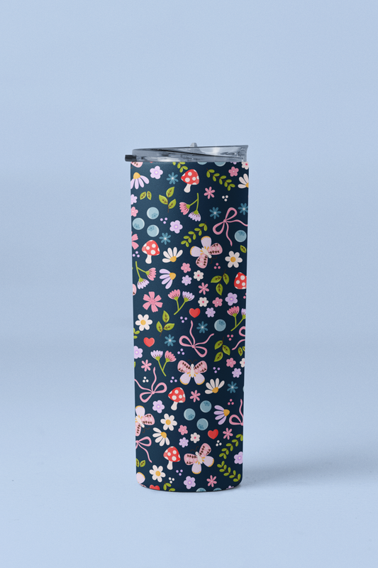 Spring Butterfly Mushroom Tumbler