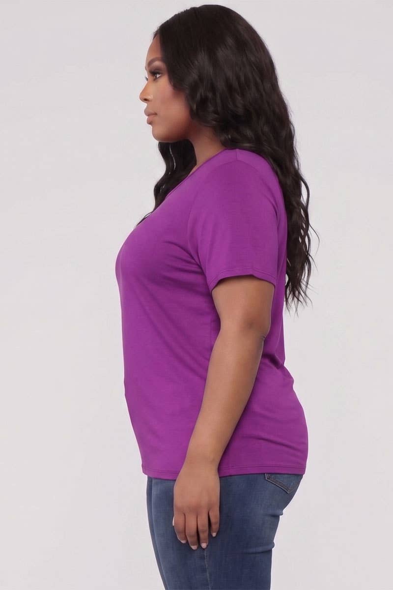Plus Size Basic Short Sleeve T-shirt