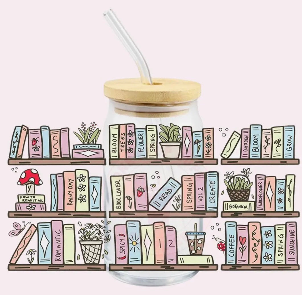Bookshelves Glass Cup