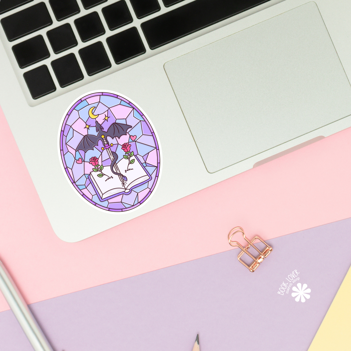 Fantasy Stained Glass Stickers / Bookish Stickers / Book