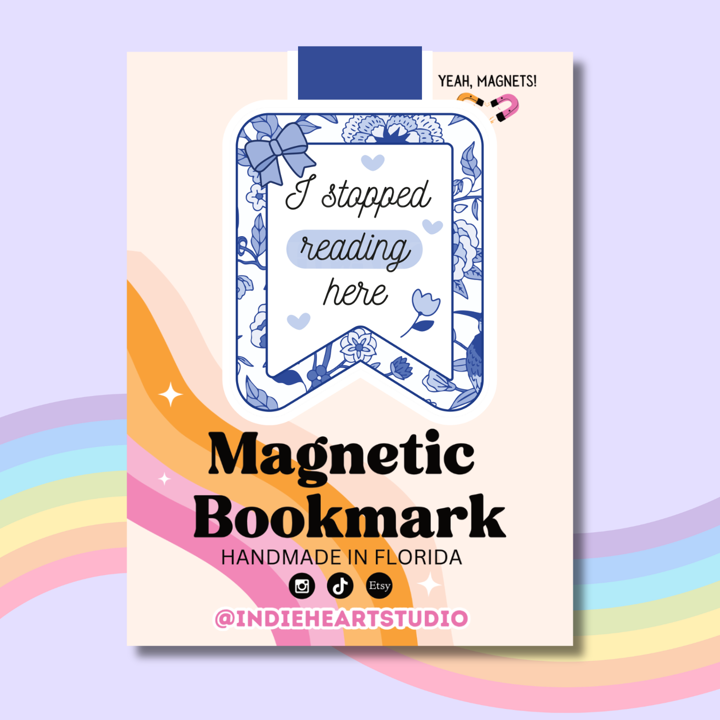 Stopped Reading Here Blue | Magnetic Bookmark  