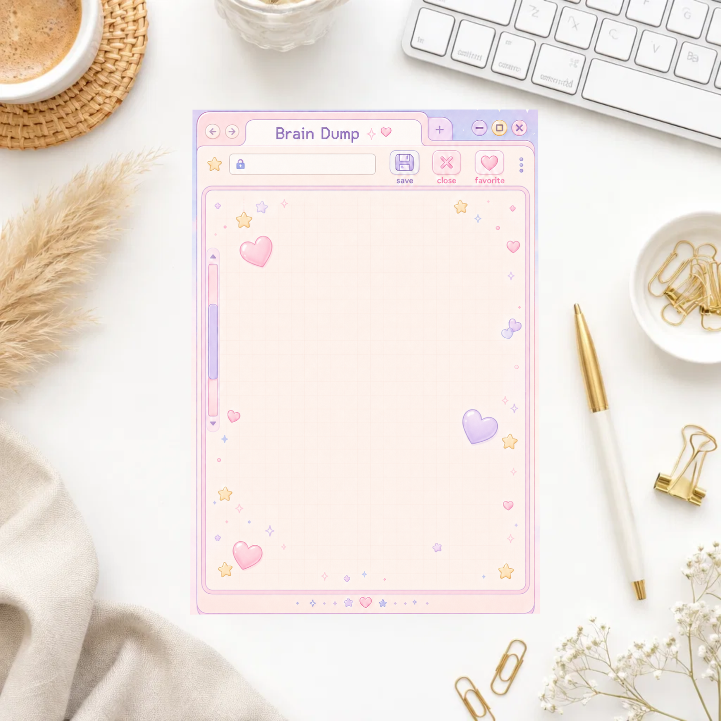 Note Pad-Heart Brain Dump