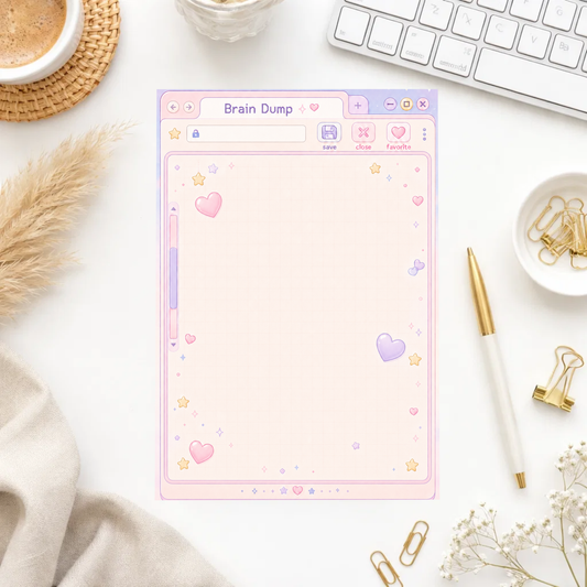 Note Pad-Heart Brain Dump