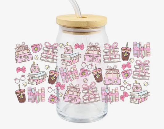 Coffee Book Glass Cup