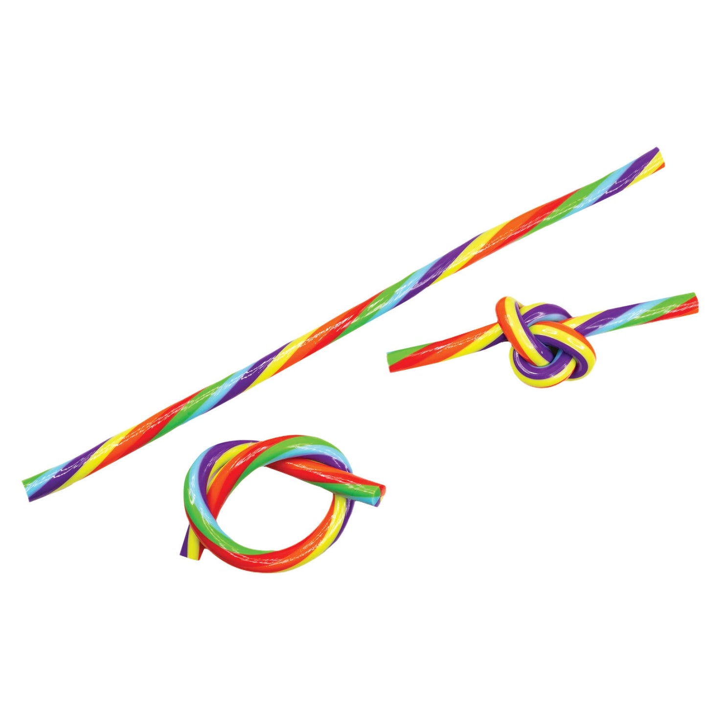 RAINBOW GLOW IN THE DARK NOODLE FIDGET  12/BAG