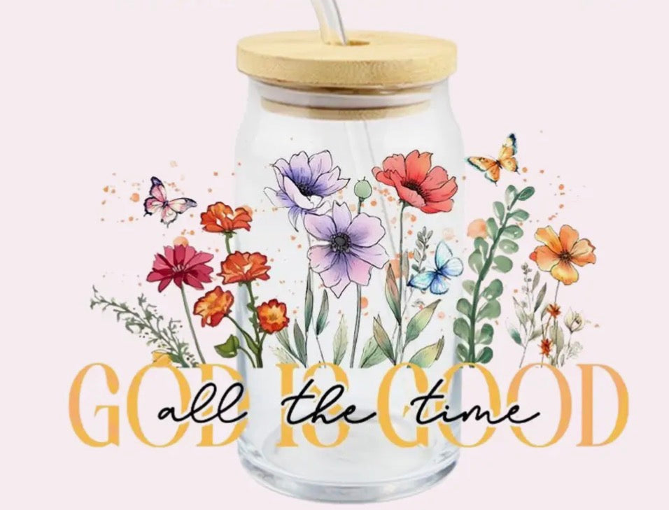God is good Glass Cup