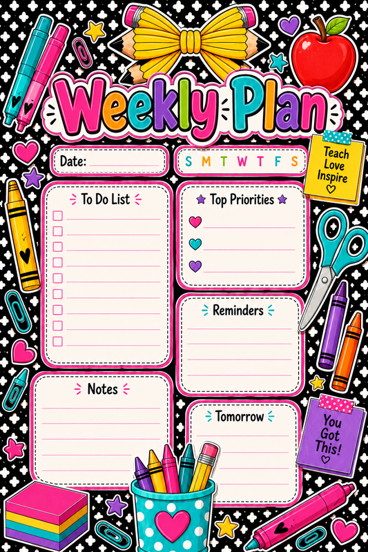 Note Pad-Teacher Composition Weekly Planner