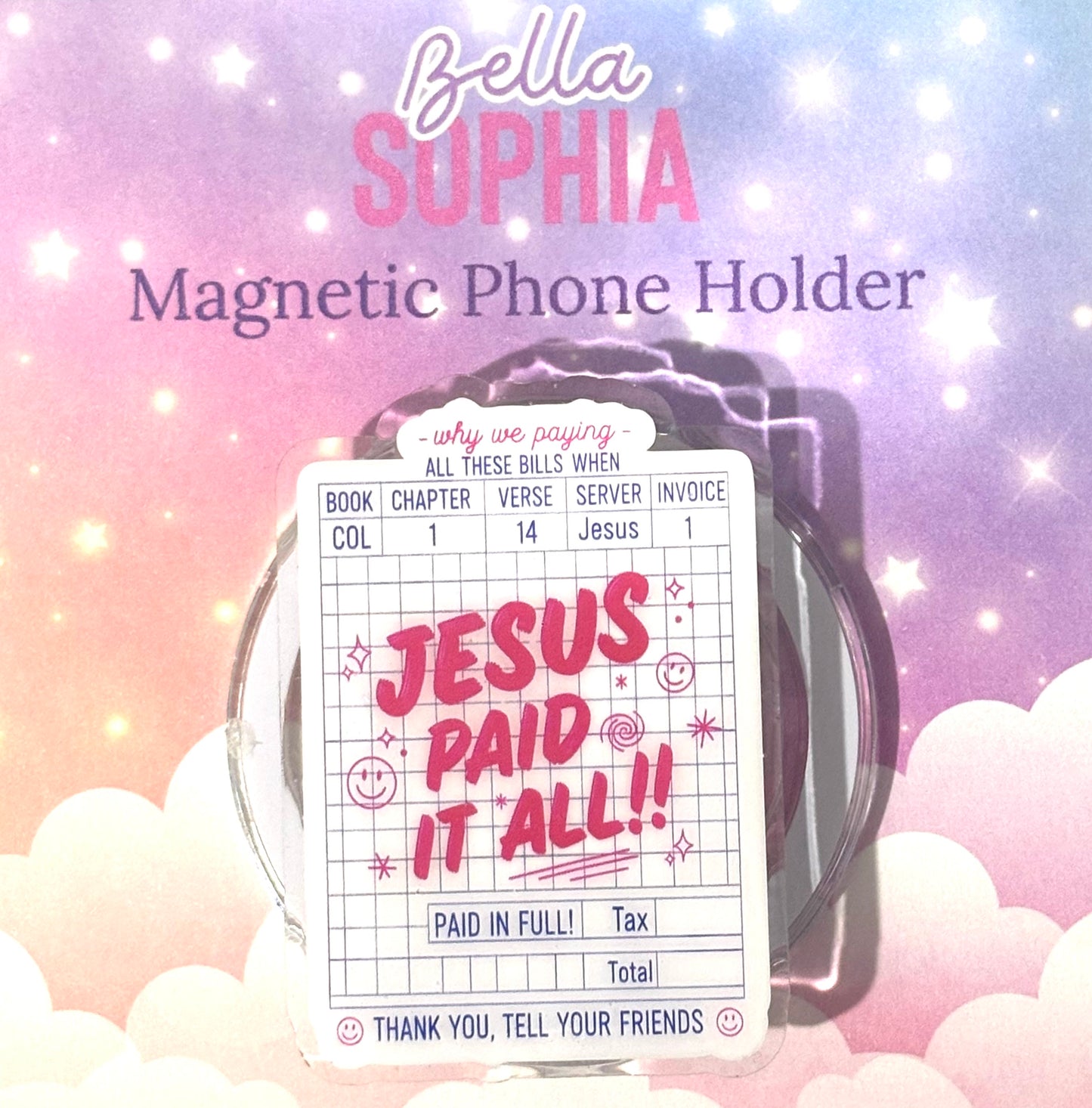 Kindle/Phone Holder -Jesus Paid It All