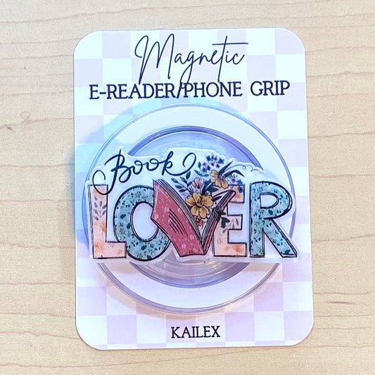 Book Lover E-Reader, Phone Grip for all Devices - Magnetic or Adhesive
