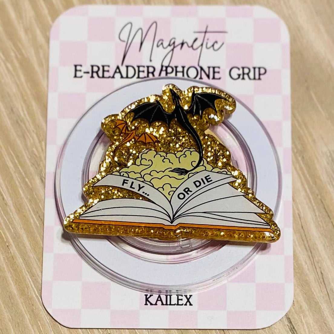 Fly or die book dragons E-Reader, Phone Grip for all Devices - Magnetic