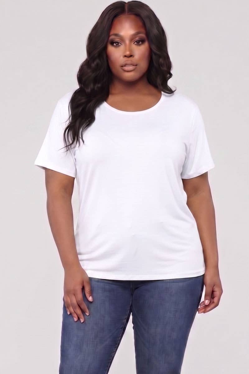 Plus Size Basic Short Sleeve T-shirt