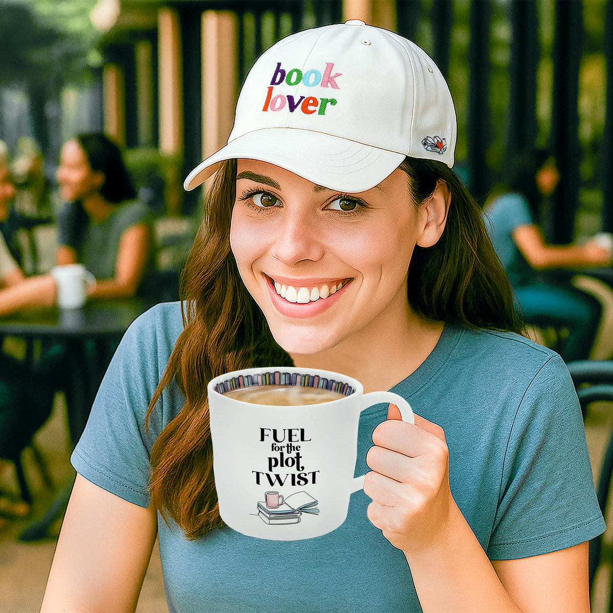 Book Lover - White Adjustable Hat