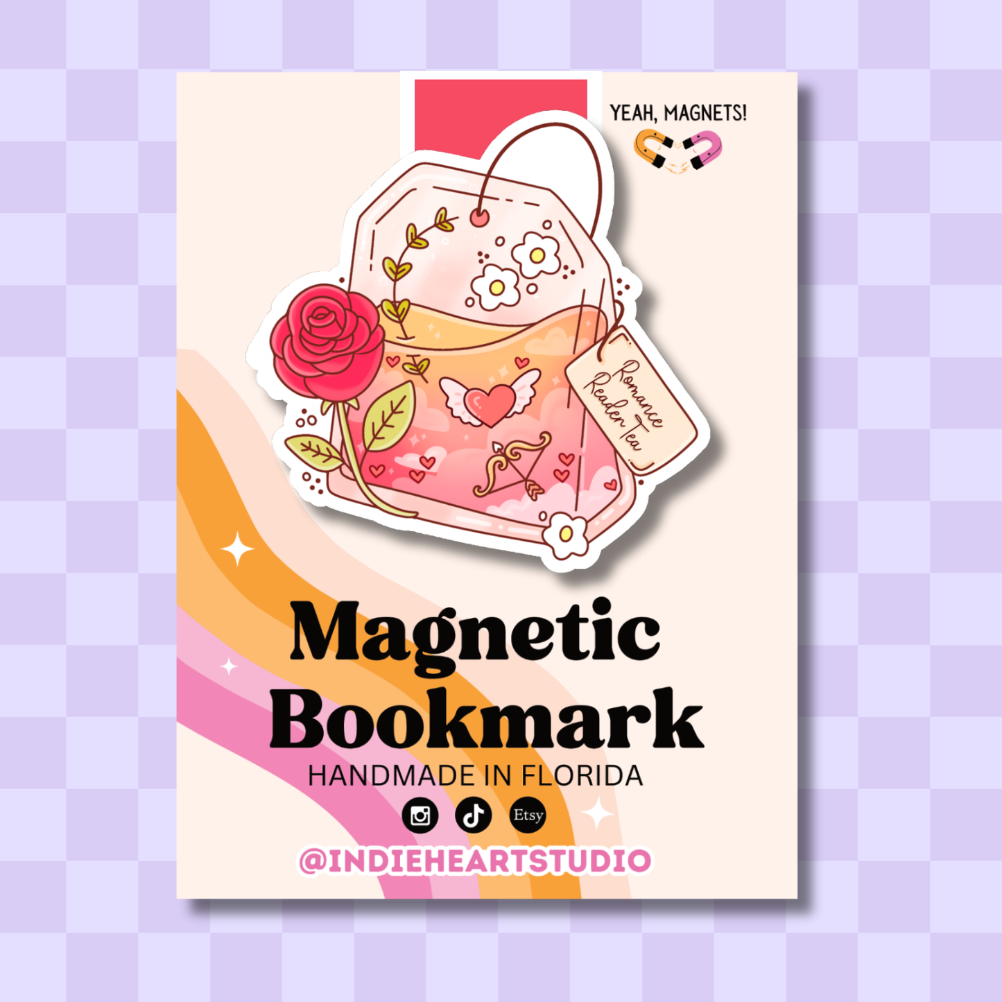 Romance Reader Tea Magnetic Bookmark | Valentine's Day
