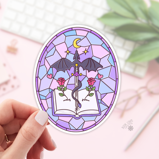 Fantasy Stained Glass Stickers / Bookish Stickers / Book