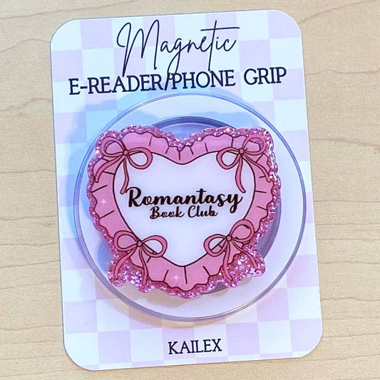 Romantasy Book Club Heart E-Reader, Phone Grip for all Devices - Magnetic or Adhesive