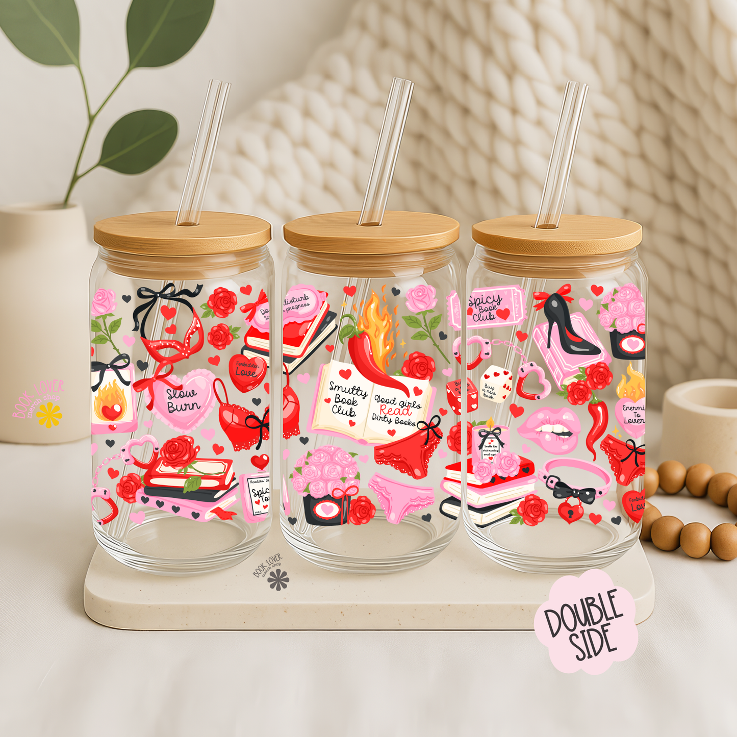 Smutty Book Club 16 OZ Glass Can