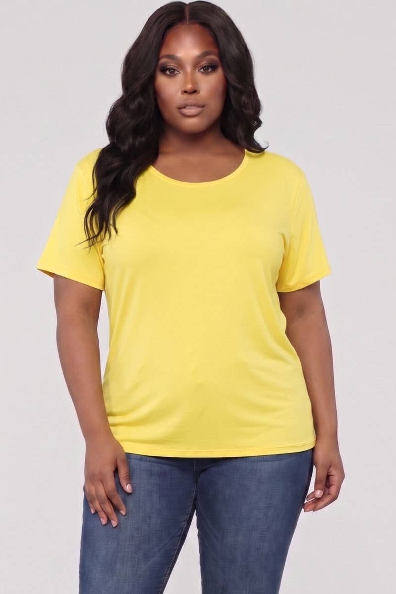 Plus Size Basic Short Sleeve T-shirt