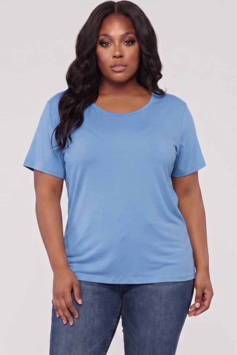 Plus Size Basic Short Sleeve T-shirt